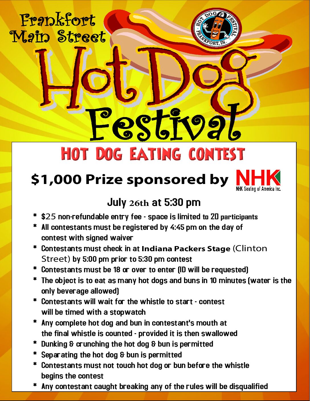 Hot Dog Eating Contest flyer 52925